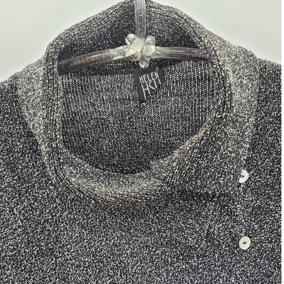 Helen HSU N.Y. Vintage Gray Speckled Knit Button Cowl Neck Lagenlook Sweater - Picture 6 of 11